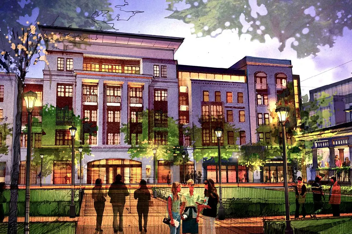 Station Yards town center buildings rendering
